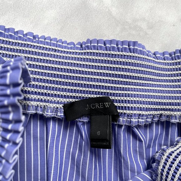 J. Crew Cotton Off-the-shoulder Top in Stripe Size 6 - Picture 3 of 7